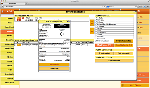 neuwebDESK: kiszállítás kezelés egyszerűen